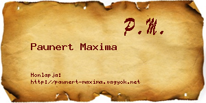 Paunert Maxima névjegykártya